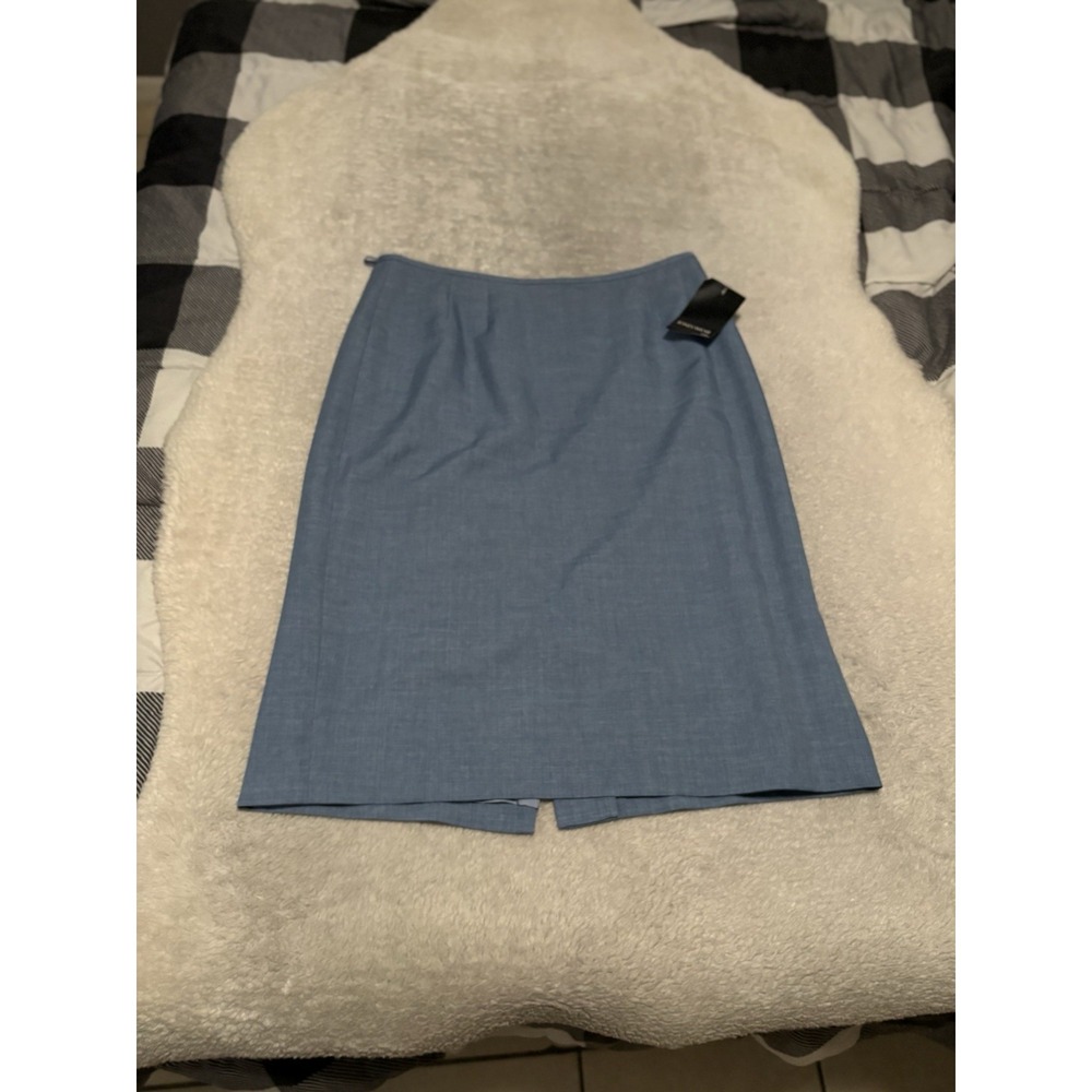New Jones Wear Women's Blue Midi Straight Pencil Skirt Business Size 10